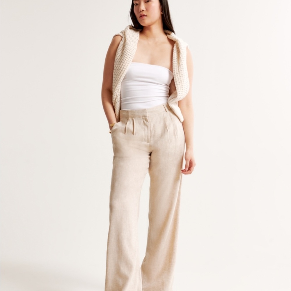 Abercrombie & Fitch Cream Wide Leg Pants